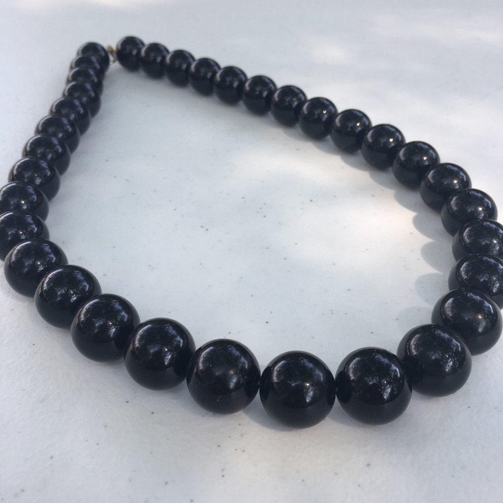 Vintage Black Bead Necklace